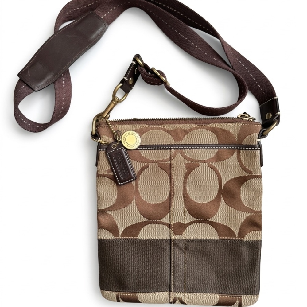Coach Signature Brown Crossbody